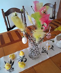 Påskris med blommande klarbärskvistar